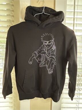 Black Naruto Graphic Hoodie Sweatshirt